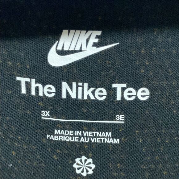 Nike Tee Long Sleeve 3X Gold Print Black Star Animal Print Cotton Oversized - Picture 3 of 15